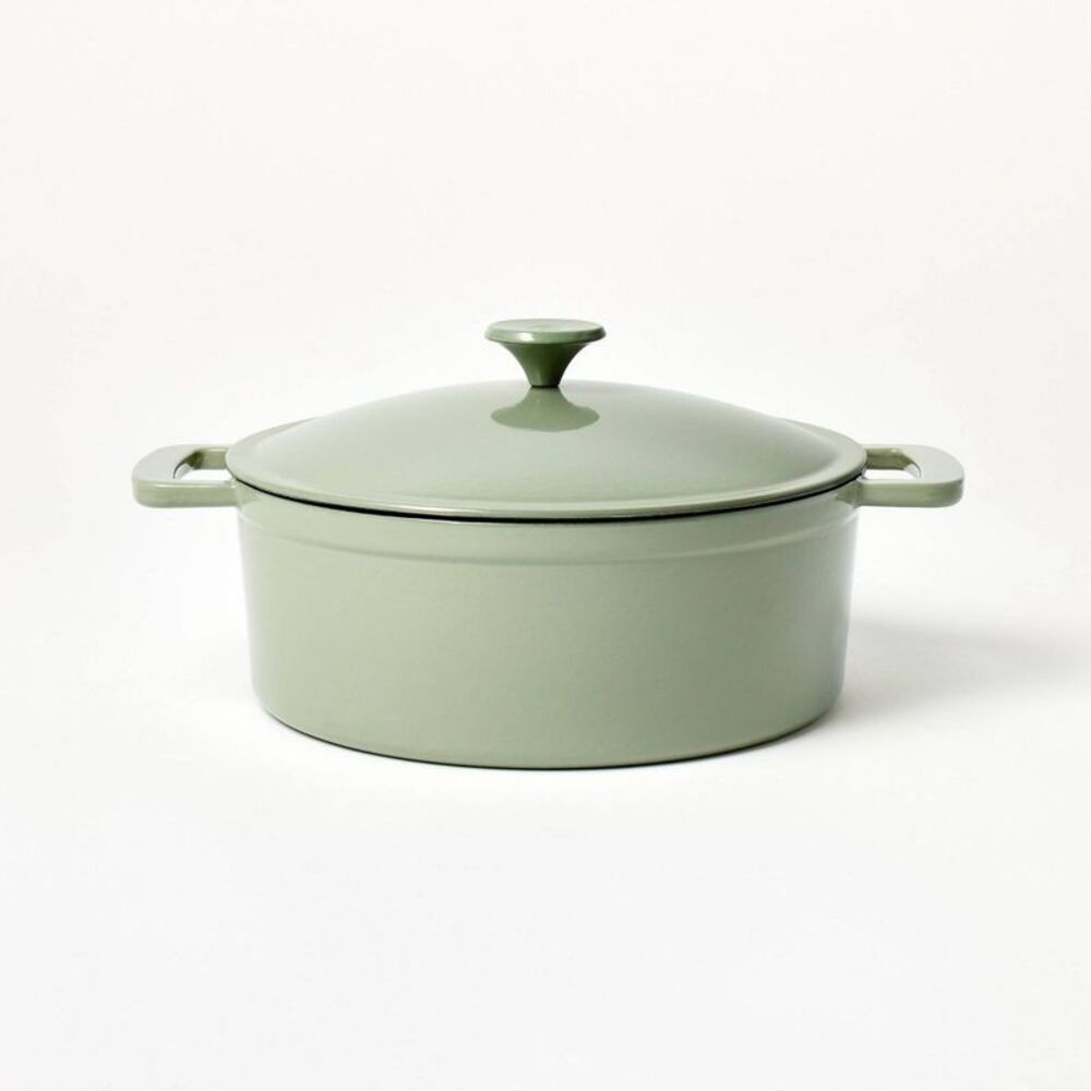 Figmint - 5.5qt Enamel Dutch Oven Sage Green - Figmint Green